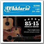 купить Струни для гітари D'Addario 85/15 Bronze Light (11-52) (EZ910)
