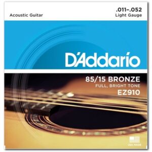 Струни для акустичної гітари  D'Addario 85/15 Bronze Light (11-52) (EZ910) купити