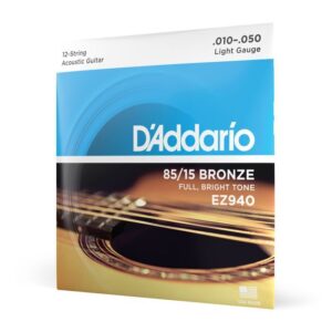Струни для акустичної гітари  D'Addario 85/15 Bronze Light 12-String (10-50) (EZ940) купити