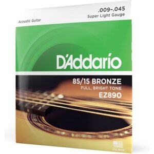 Струни для акустичної гітари  D'Addario 85/15 Bronze Super Light (09-45) (EZ890) купити