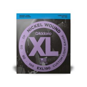 Струни для бас гітари  D'Addario XL Nickel Wound Bass Custom Light (40-100) (EXL190) купити