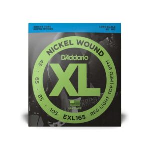 Струни для бас гітари  D'Addario XL Nickel Wound Bass Reg Light Top / Med Bottom (45-105) (EXL165) купити