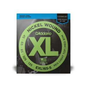 Струни для бас гітари  D'Addario XL Nickel Wound Bass Reg Light Top / Med Bottom 5-String (45-135) (EXL165-5) купити