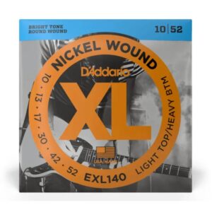 Струни для електрогітари  D'Addario XL Nickel Wound Light Top / Heavy Bottom (10-52) (EXL140) купити