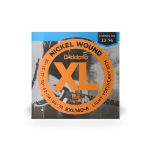 Струни для електрогітари  D'Addario XL Nickel Wound Light Top / Heavy Bottom 8-String (10-74) (EXL140-8) купити