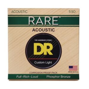 Струни для акустичної гітари  DR Strings RARE Acoustic Phosphor Bronze - Custom Light (11-50) (RPML-11) купити