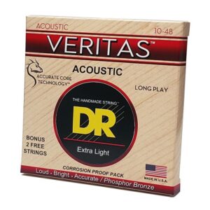 купити Струни для гітари DR Strings VERITAS Coated Core Acoustic Guitar Strings - Extra Light (10-48) (VTA-10)