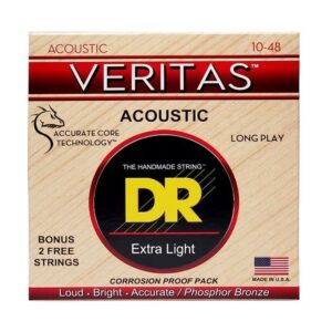 Струни для акустичної гітари  DR Strings VERITAS Coated Core Acoustic Guitar Strings - Extra Light (10-48) (VTA-10) купити