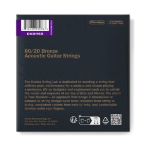 купити Струни для гітари Jim Dunlop 80/20 Bronze Acoustic Guitar Strings (11-52) (DAB1152)